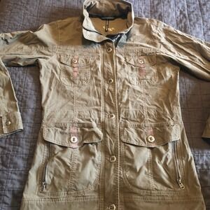 Kuhl Utility Jacket‎ Military Style Safari Lightweight Coat Olive Green Small
